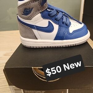 Jordan Kids Blue and Gray Sneakers